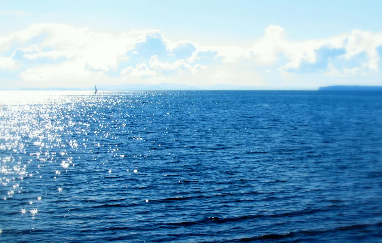 Фото обои солнце, океан, парус
