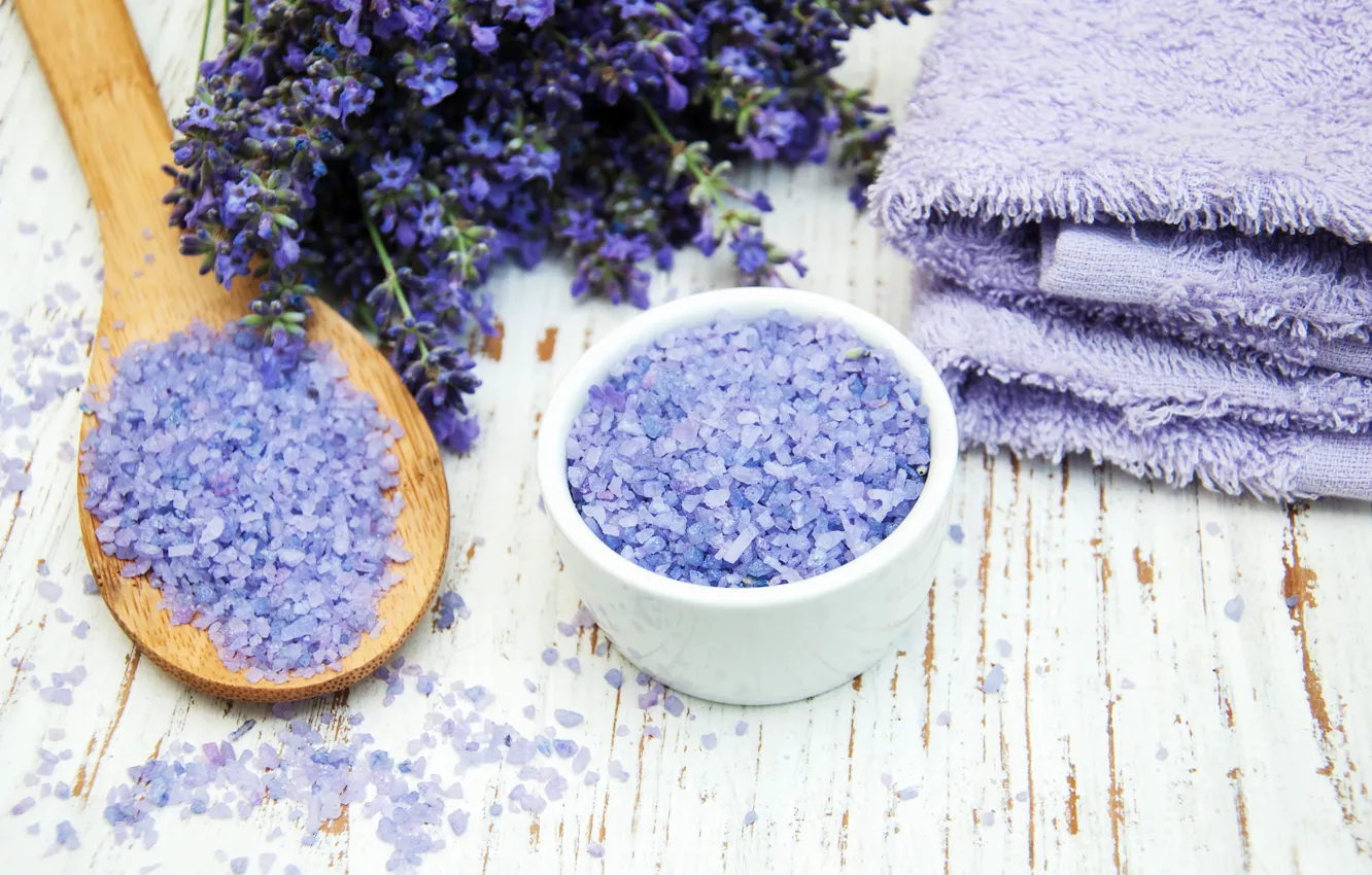 Фото обои лаванда, purple, lavender, соль, spa, oil
