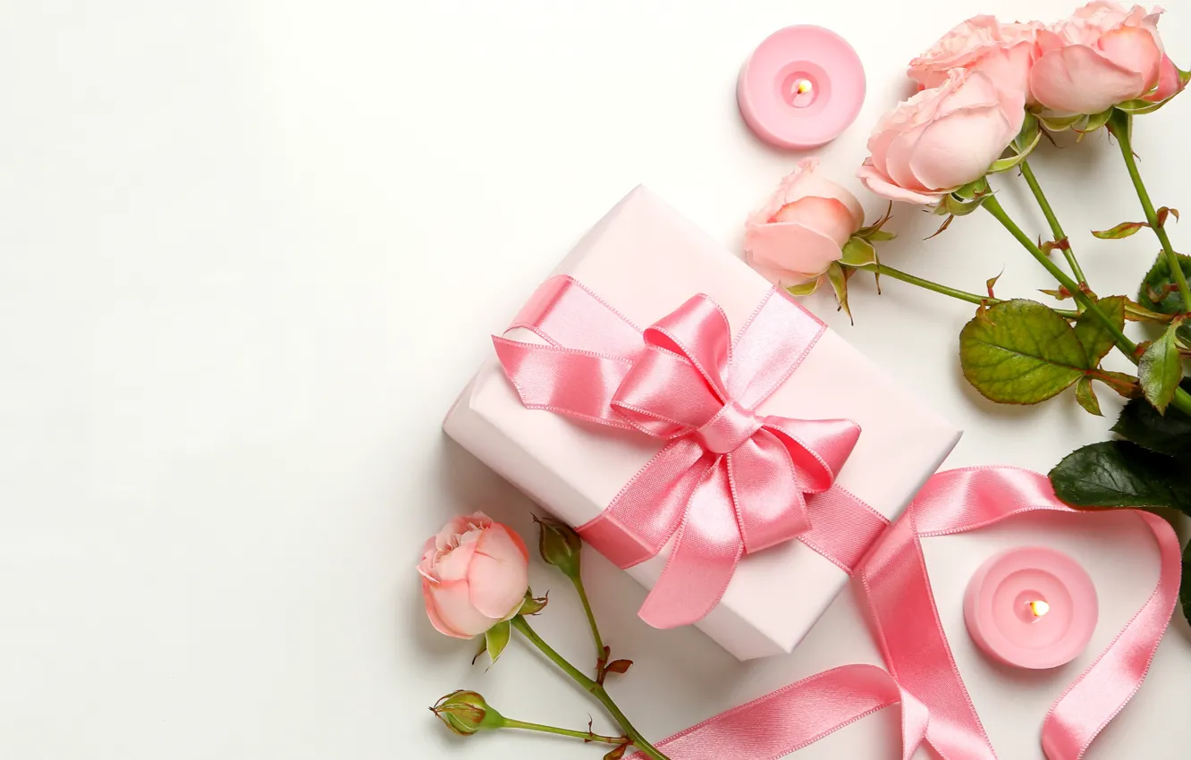 Фото обои любовь, цветы, романтика, розы, свечи, love, happy, pink