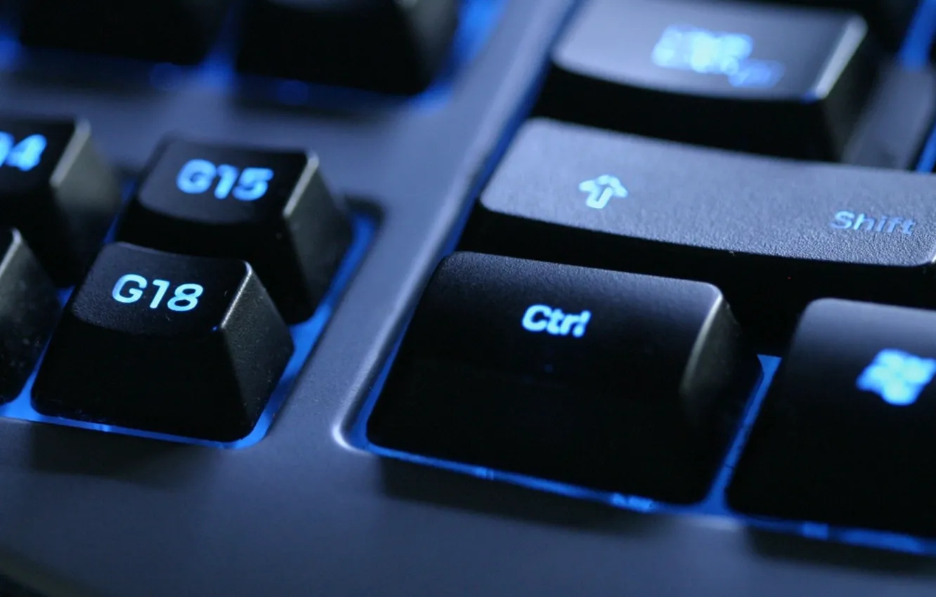Фото обои подсветка, кнопки, чёрная, клавиатура, разное