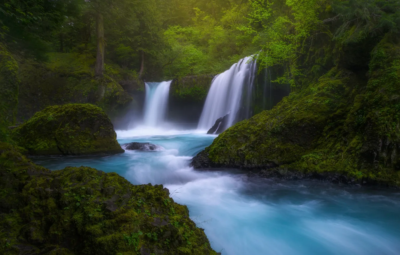 Фото обои река, водопад, Вашингтон, США, Колумбия, штат