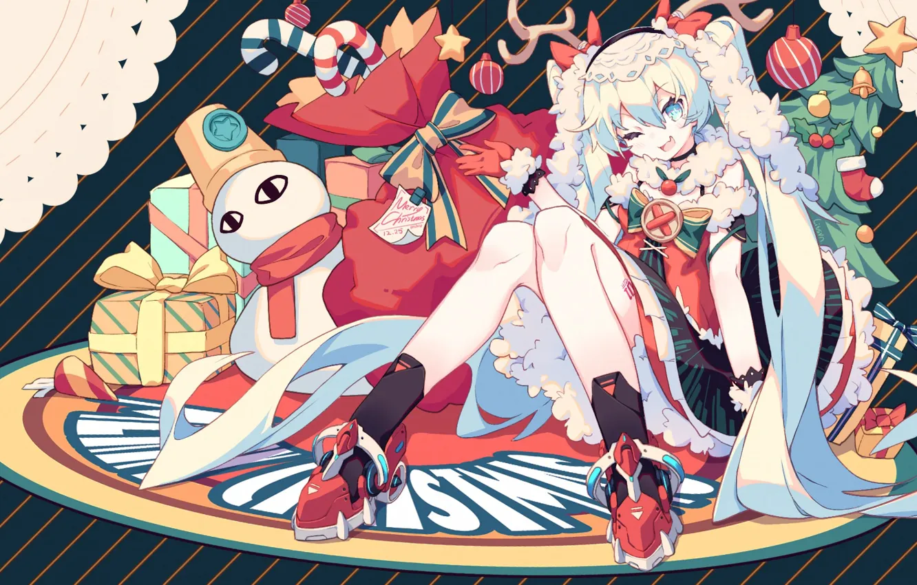 Фото обои улыбка, аниме, арт, девочка, vocaloid, hatsune miku
