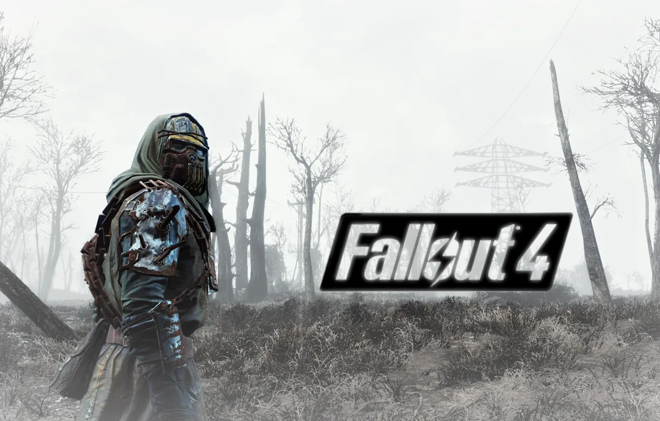Фото обои игра, games, Fallout 4, броня с шипами и противогазом, фаллаут 4, открытый мир, open world, …