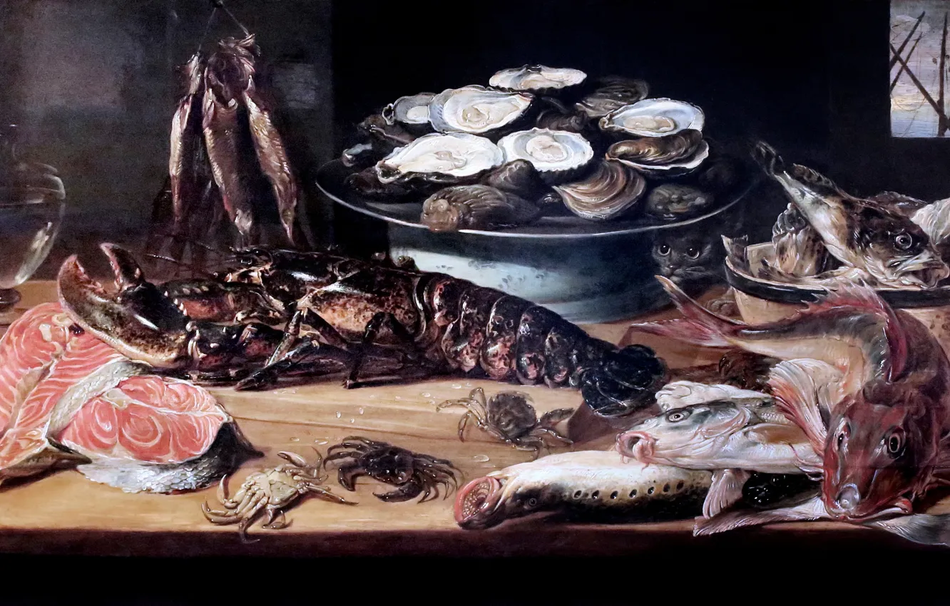 Фото обои картина, Bruxelles, Etal de poissonnier, Frans Snyders, Stall fishmonge