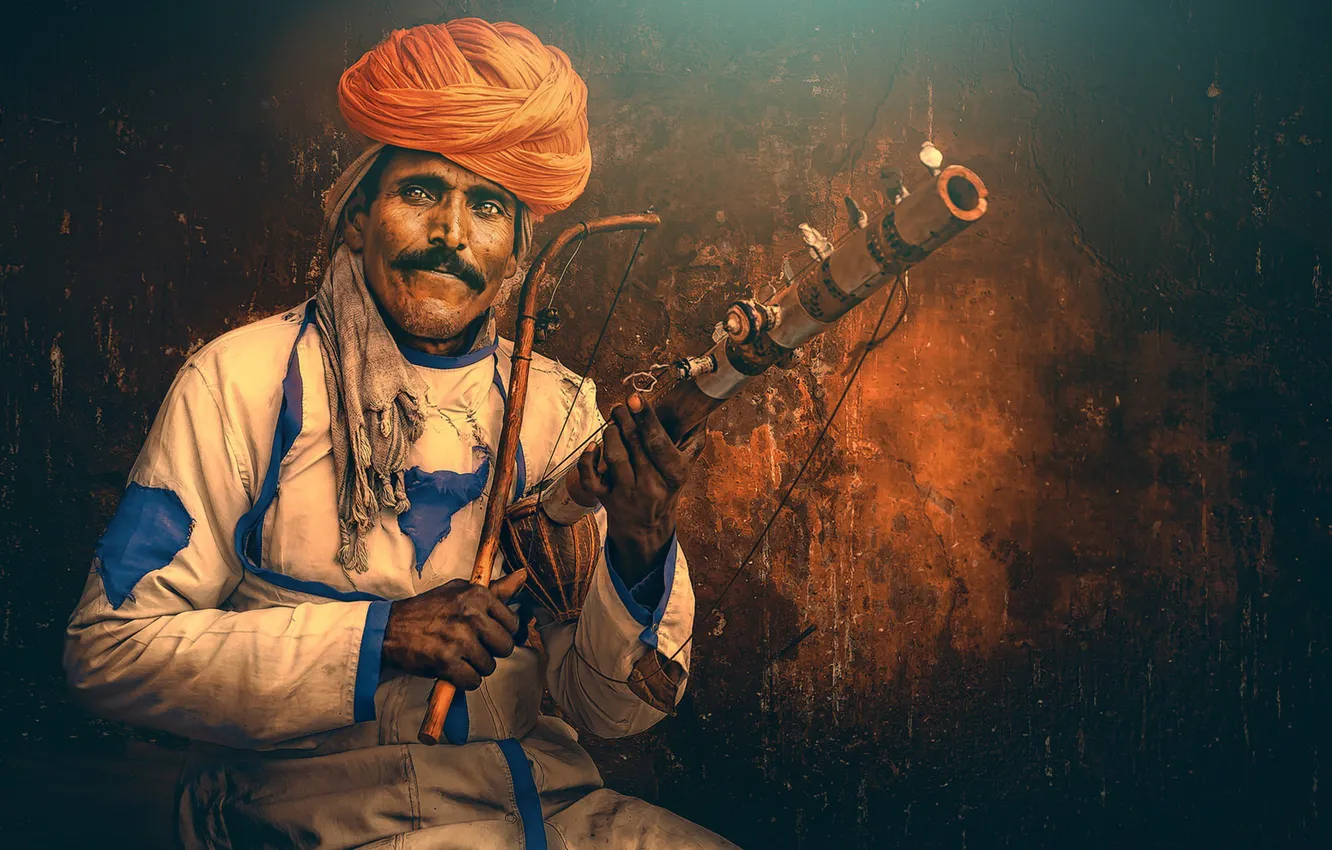 Фото обои musician, India, traditional instrument