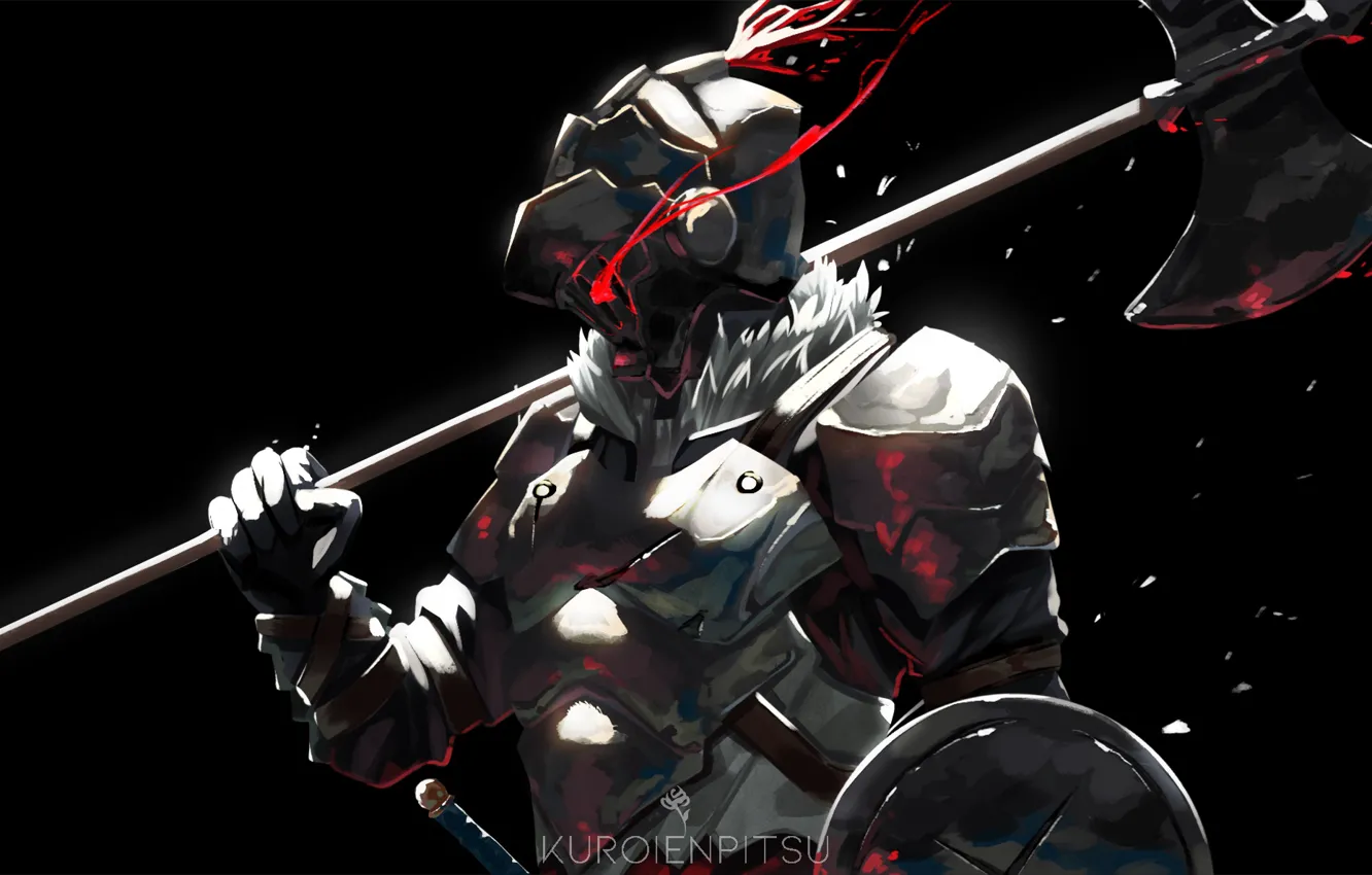 Фото обои доспехи, шлем, рыцарь, Goblin Slayer