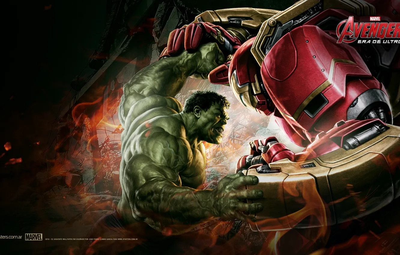 Фото обои hulk, iron man, Мстители, Альтрона, Эра