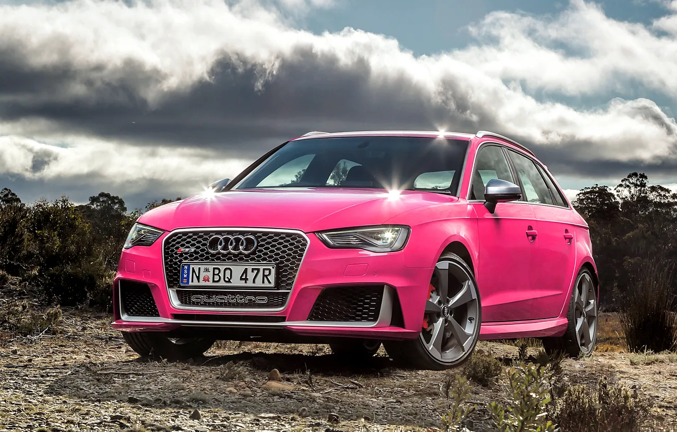Фото обои Audi, ауди, розовая, RS 3