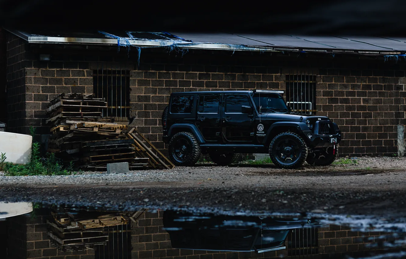 Фото обои car, black, jeep, wrangler, unlimited, внедорожние