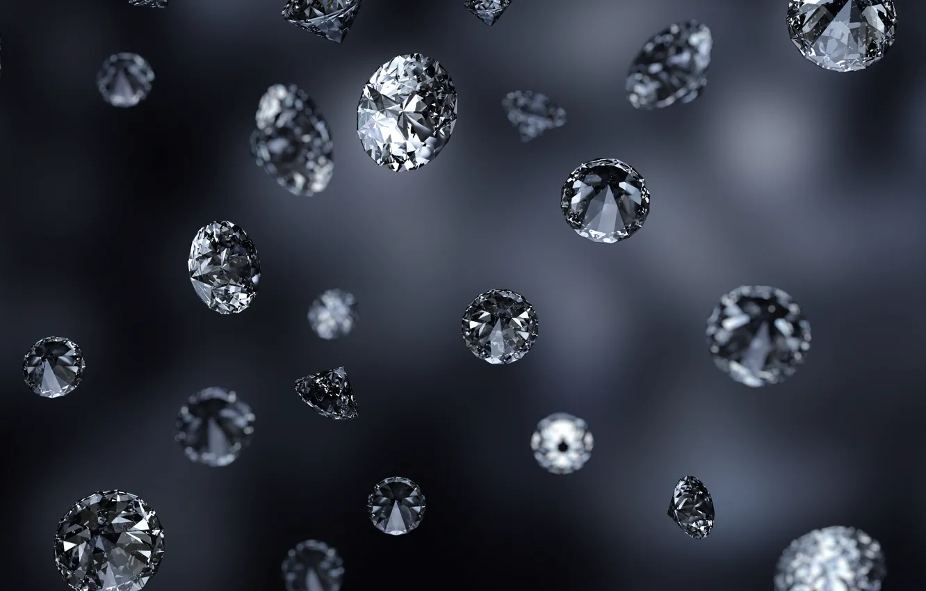Фото обои макро, бриллианты, черный фон, macro, алмазы
