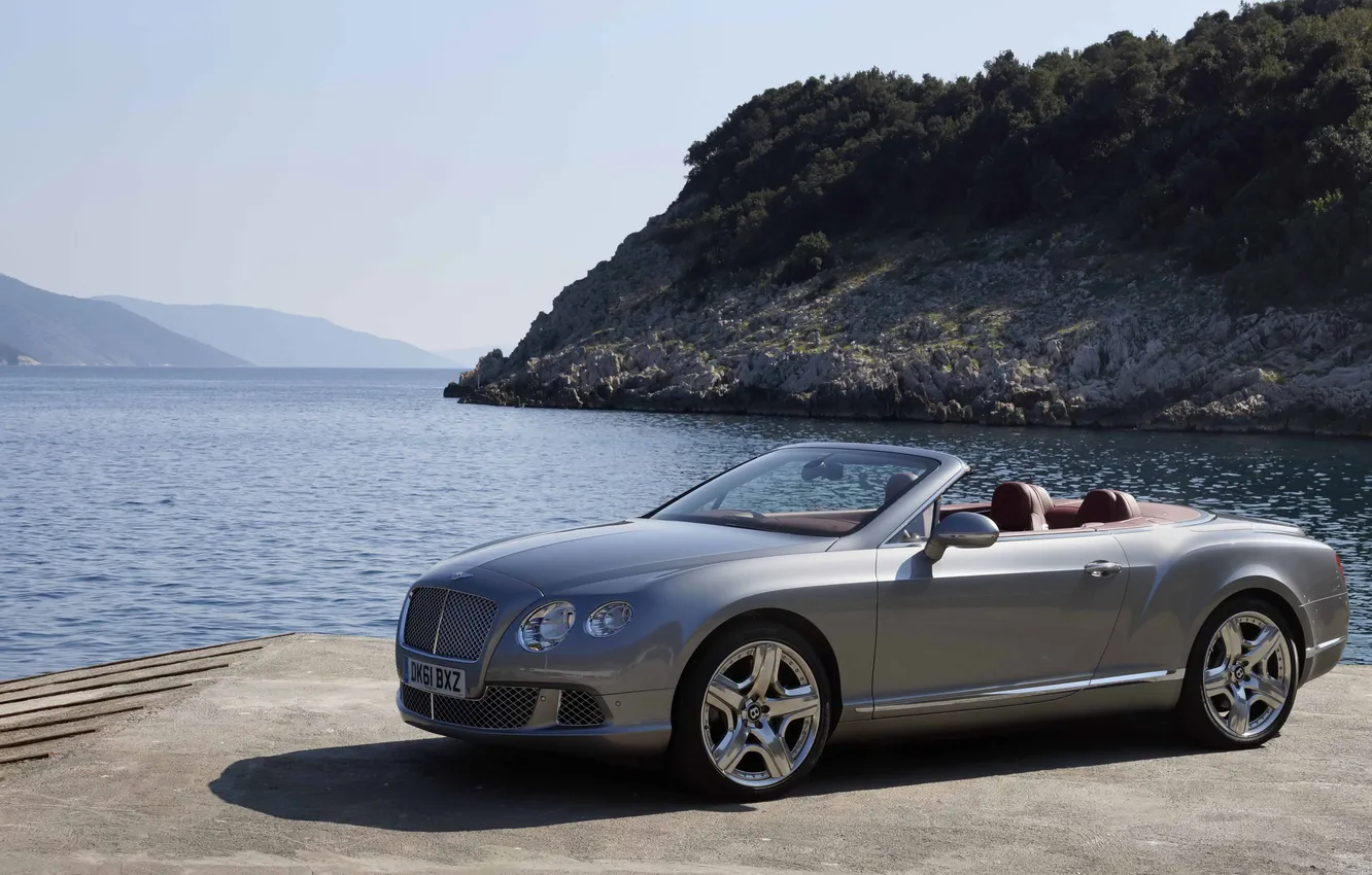 Фото обои машина, природа, скалы, Bentley, Continental GTC