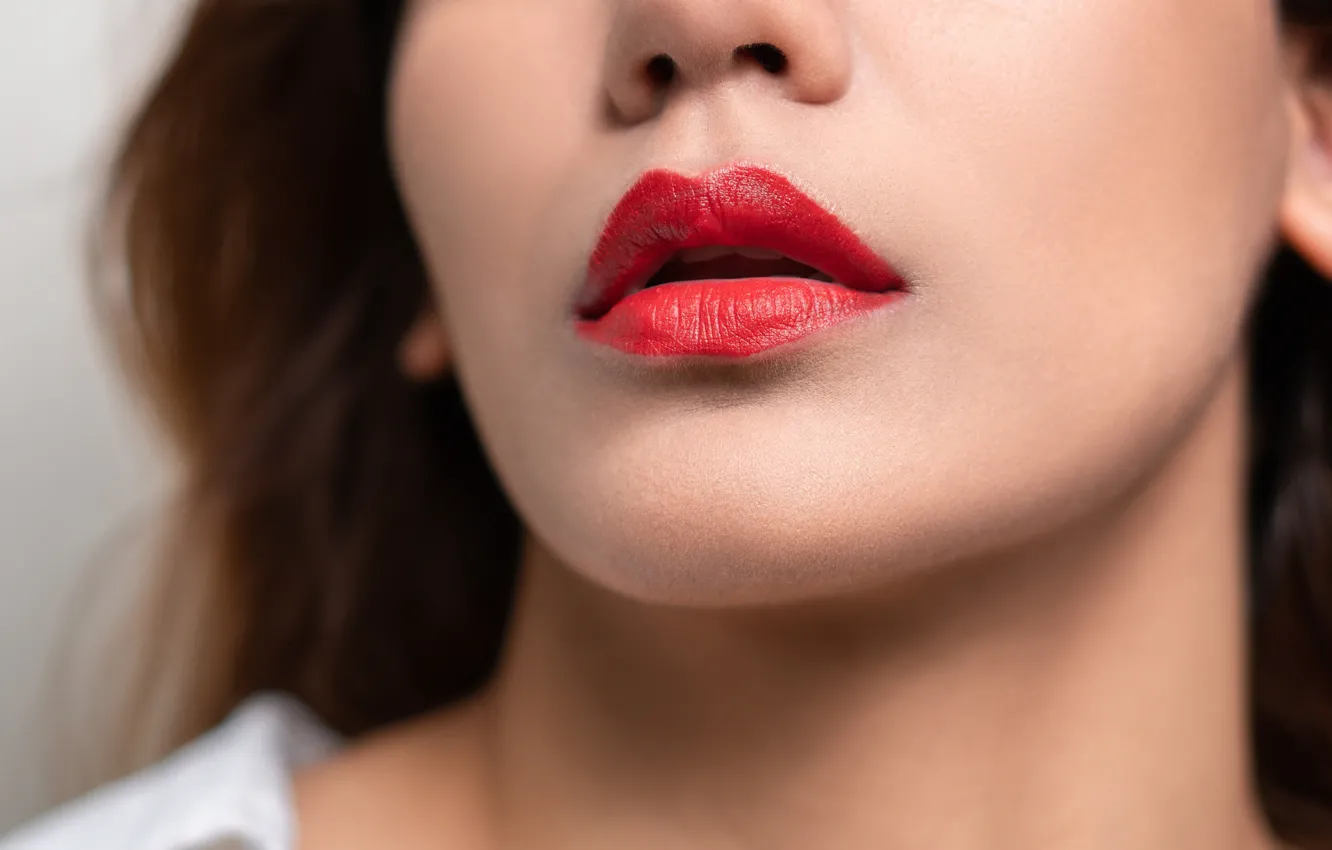 Фото обои Girl, Red, White, Indian, Lips, Mood, Pretty, Pose