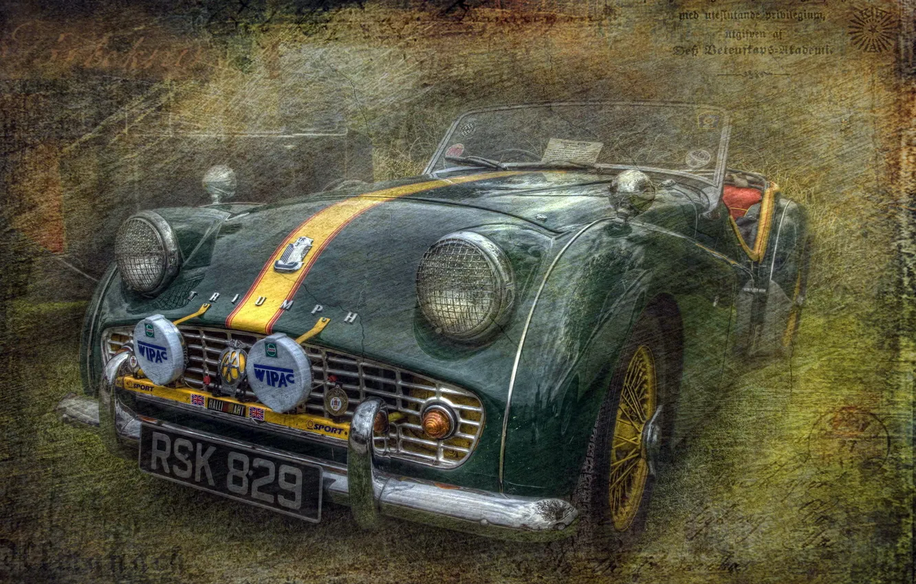 Фото обои машина, стиль, фон, Triumph TR 4