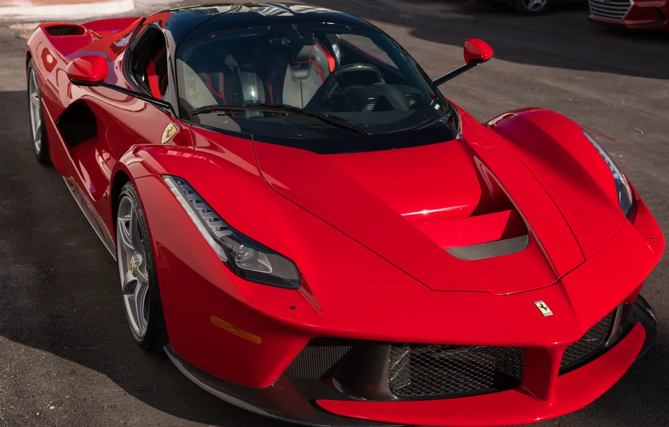 Фото обои Red, Supercar, Передок, LaFerrari, 2015