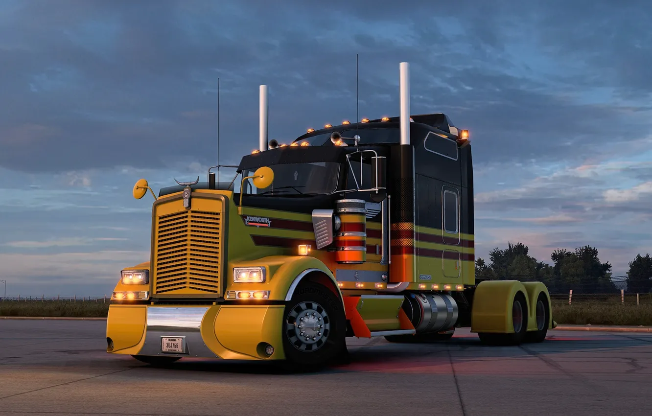 Фото обои тюнинг, игра, Грузовик, Art, Kenworth, ATS, American Truck Simulator, W900