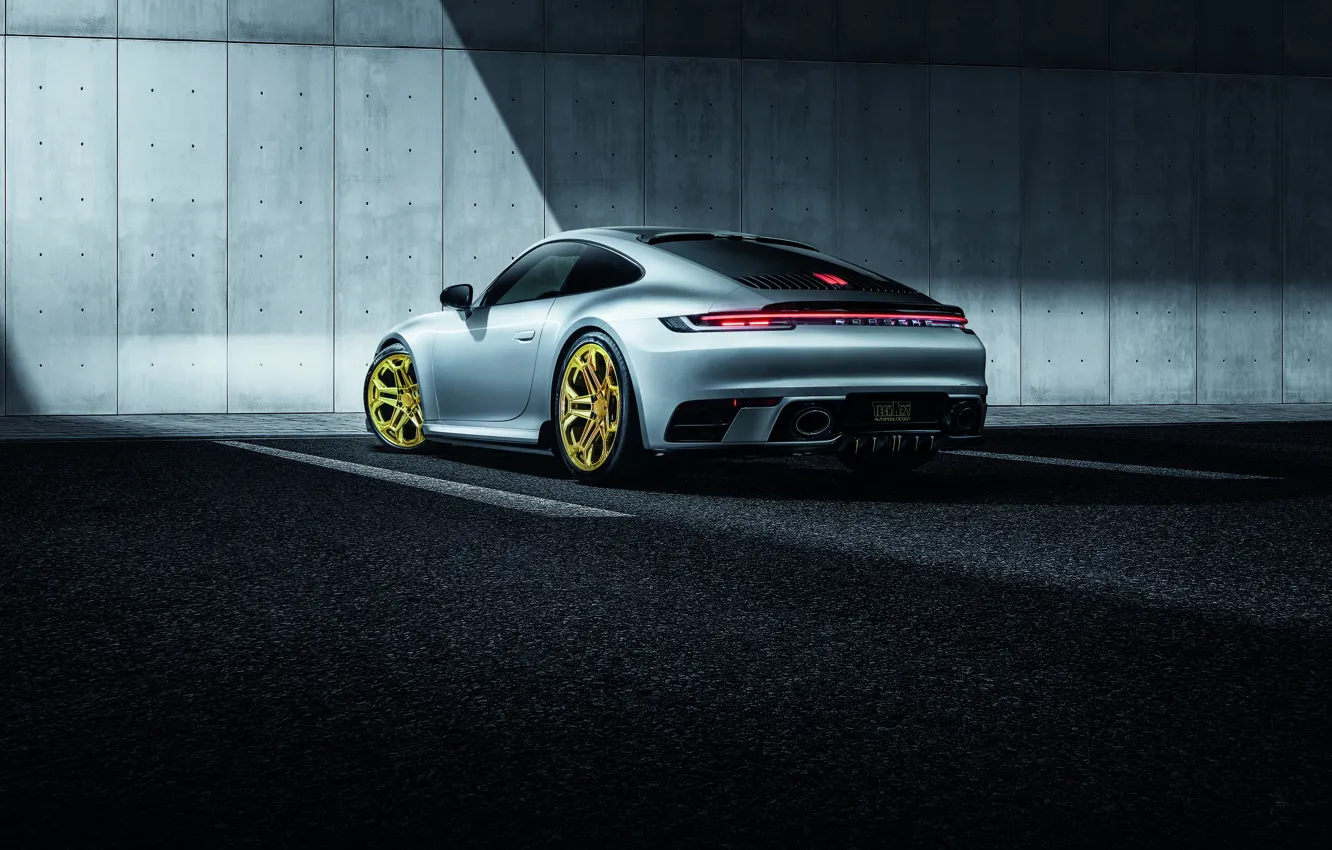 Фото обои 911, Porsche, вид сзади, Carrera, TechArt, 992, 2019