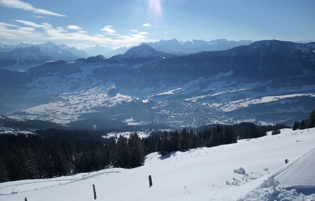 Фото обои Швейцария, Альпы, гора Вильдшпиц