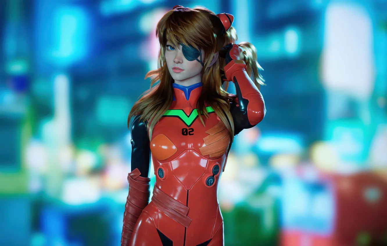 Фото обои girl, evangelion, asuka