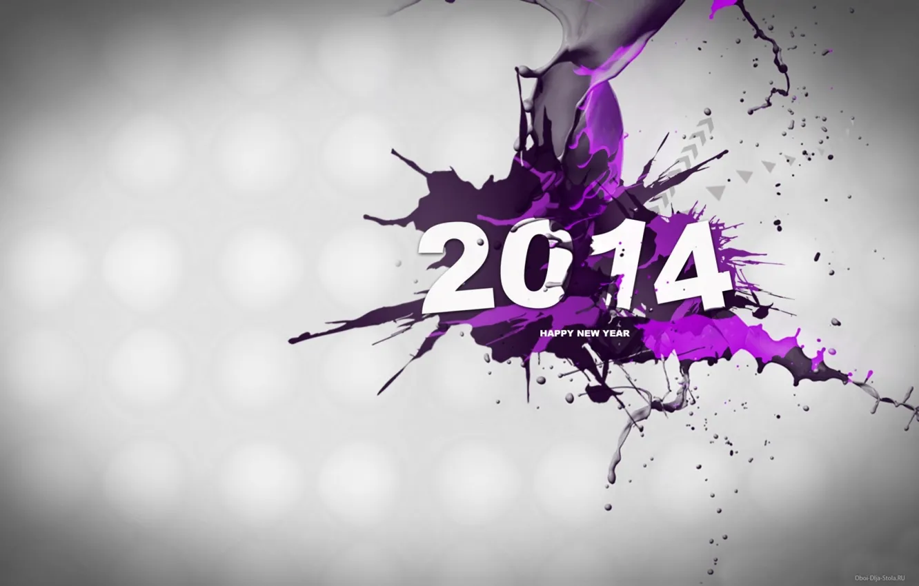 Фото обои Краска, Новый год, Брызги, Фиолетовый, New year, 2014