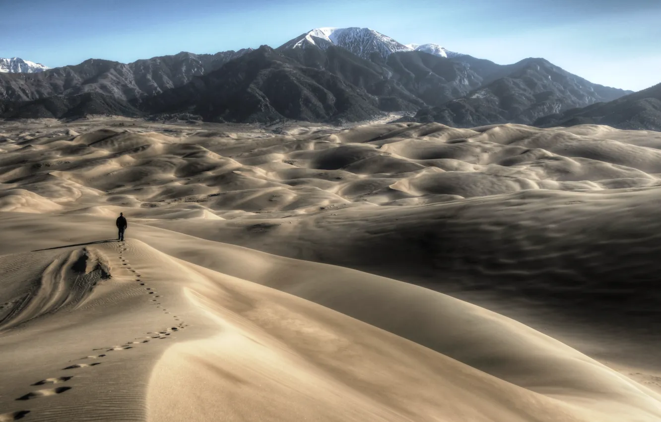 Фото обои HDR, Great Sand Dunes National Park, High Dune