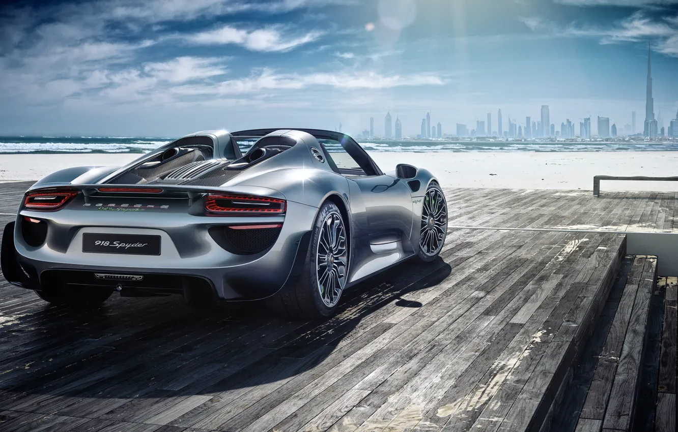 Фото обои рендеринг, Porsche, суперкар, Dubai, Spyder, 918
