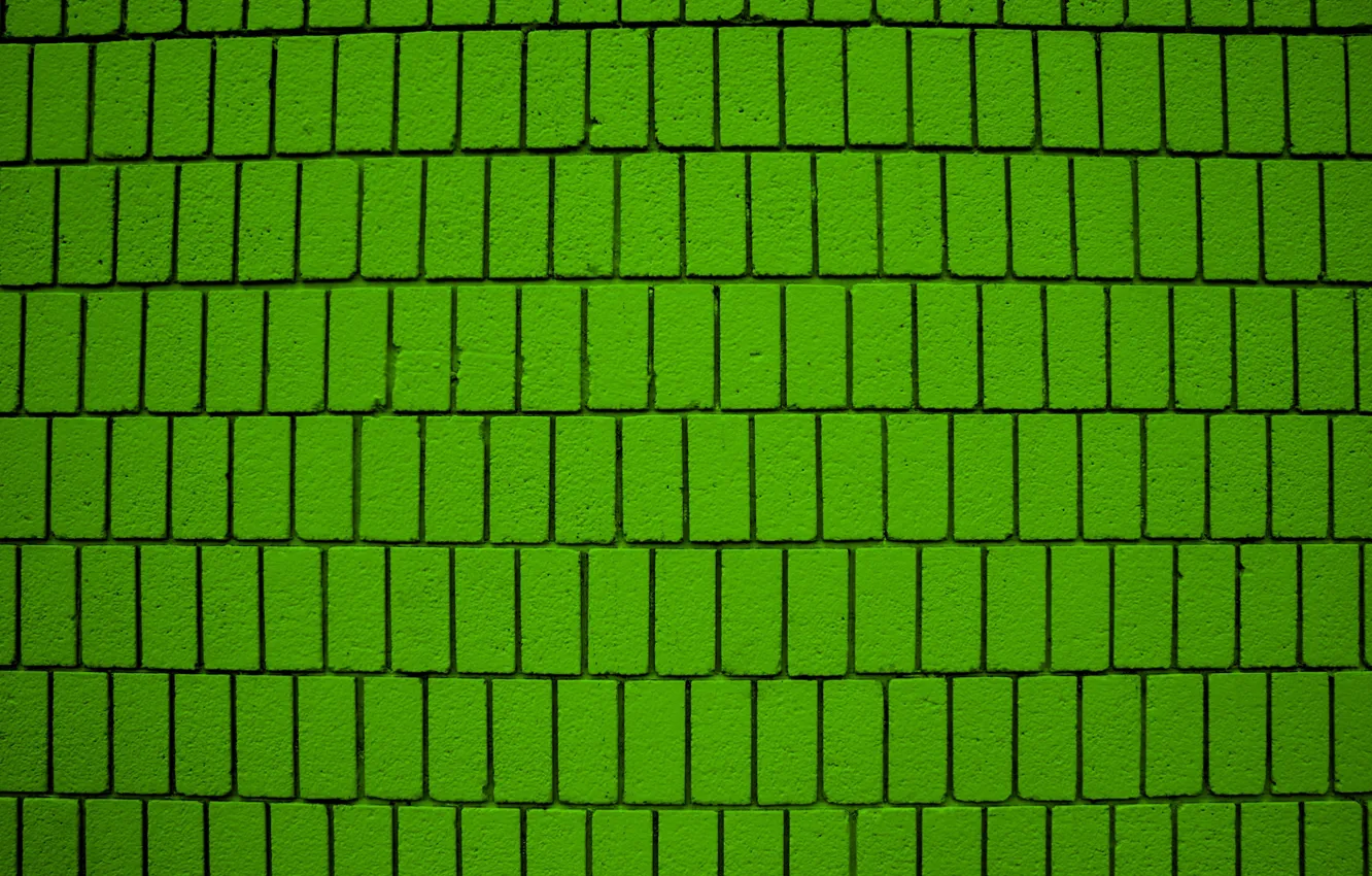 Фото обои green, wall, brick, vertical