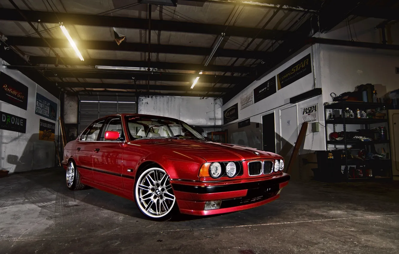 Фото обои BMW, E34, RED, 540i