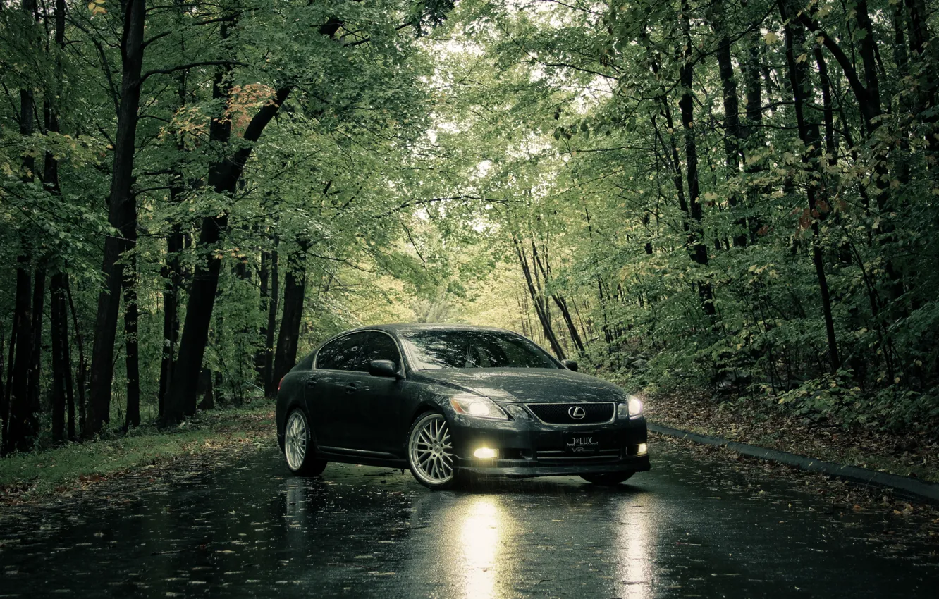 Фото обои дорога, лето, дождь, Lexus