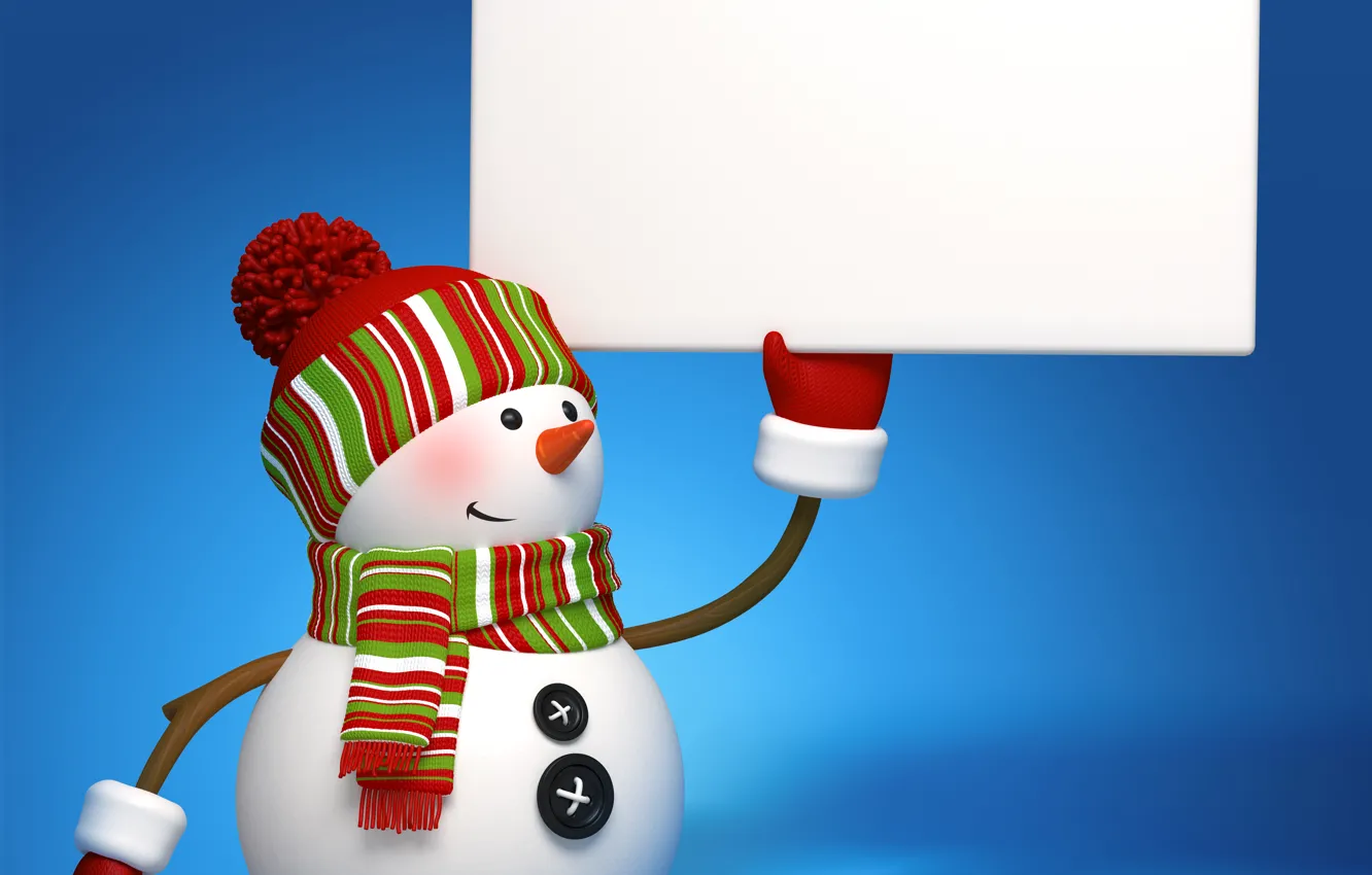 Фото обои снеговик, christmas, new year, cute, snowman, banner