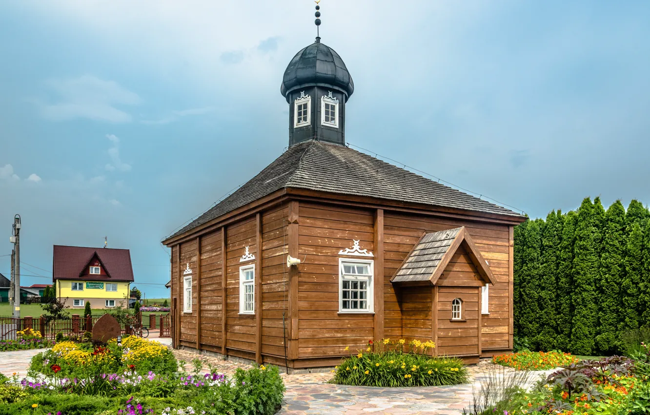 Фото обои Польша, мечеть, деревянная, старая, Bohoniki