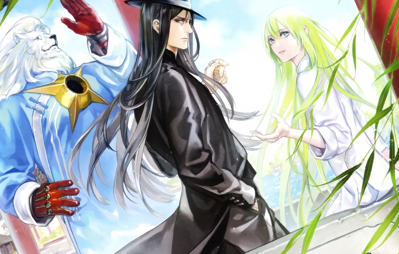 Фото обои парни, длинные волосы, Fate / Grand Order, Судьба великая кампания