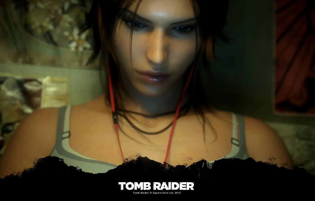 Фото обои Tomb Raider, girl, Square Enix, headphones, 2560x1600, Lara Croft, 2013, Crystal Dynamics