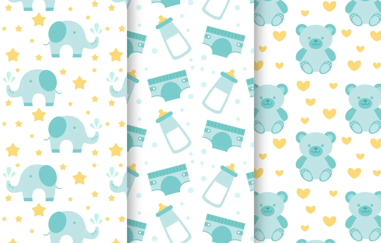 Фото обои обои, Baby, мишки, patterns, collection, детская комната