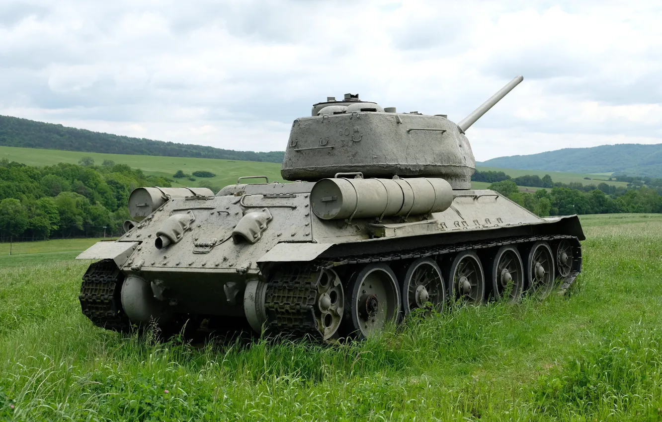 Фото обои природа, РККА, средний танк, Т-34-85