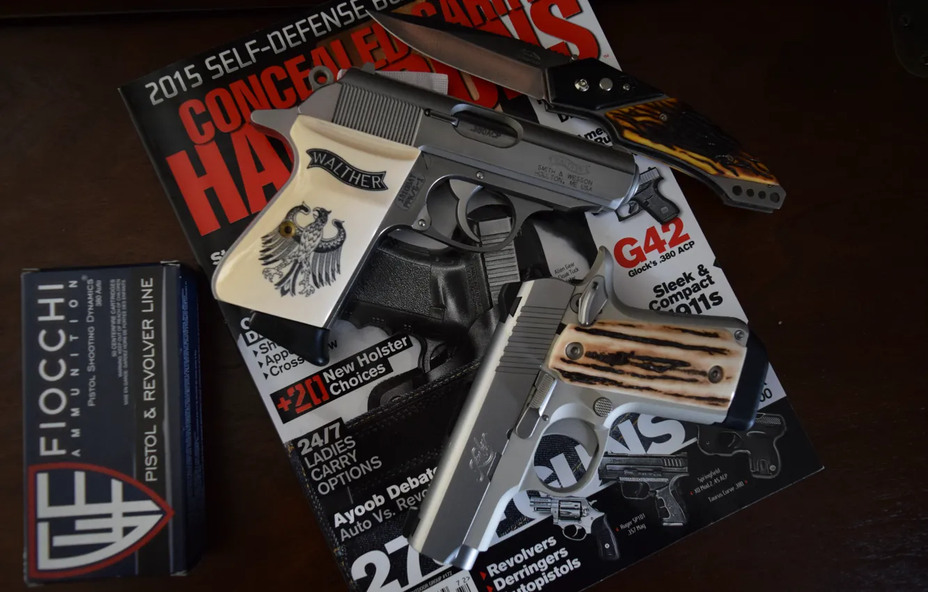 Фото обои оружие, журнал, Walther, Kimber