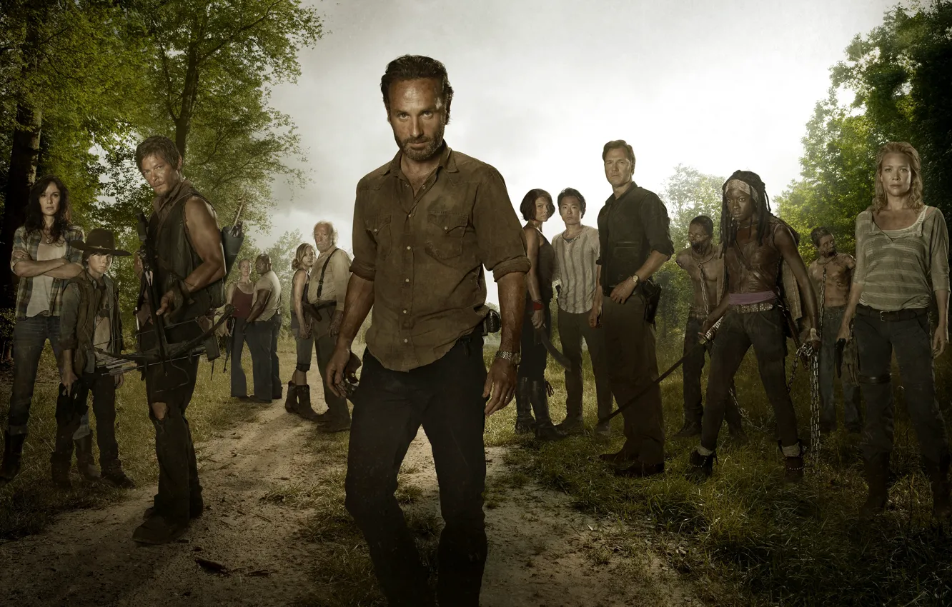 Фото обои Andrea, The Walking Dead, Rick Grimes, Carl Grimes, Ходячие мертвецы, Andrew Lincoln, Чендлер Риггз, Chandler …