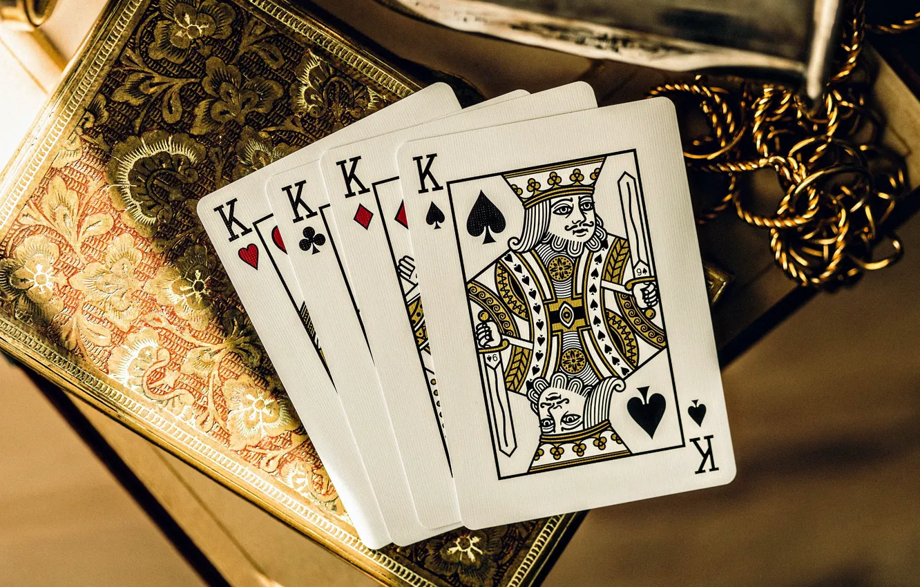Фото обои карты, король, каре, четыре