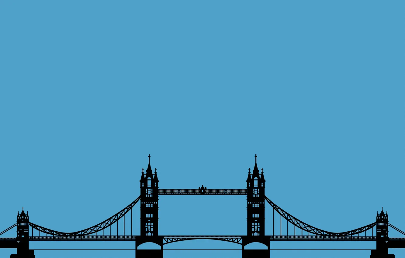 Фото обои обои, Англия, Лондон, минимализм, bridge, Tower Bridge, London, Та́уэрский мост