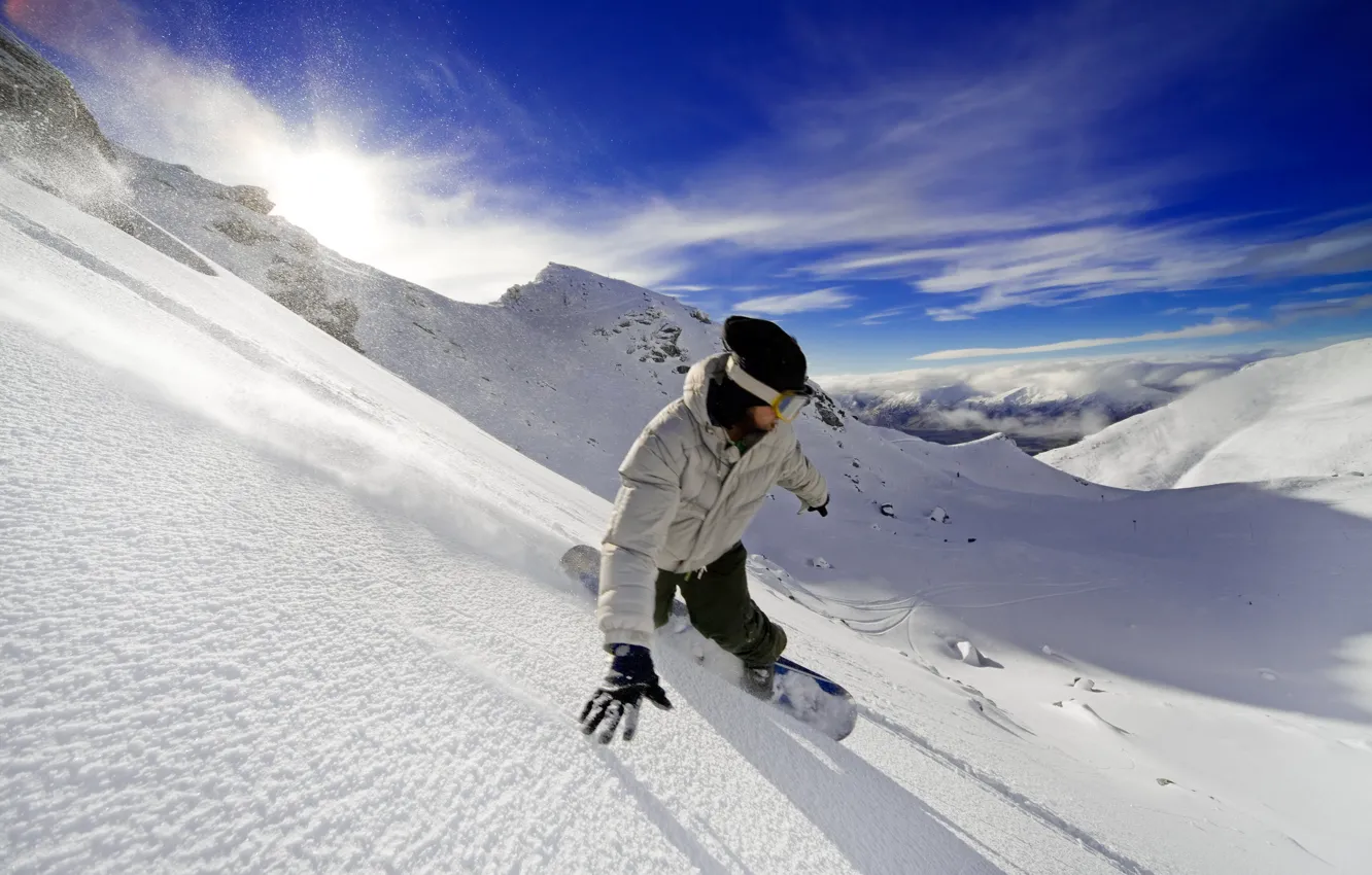 Фото обои свобода, горы, сноуборд, адреналин