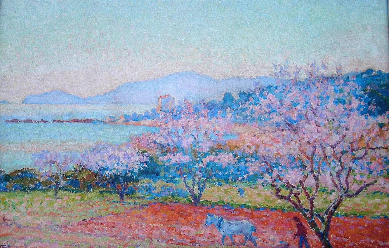 Фото обои 1918, Theo van Rysselberghe, Les Amandiers en Fleurs