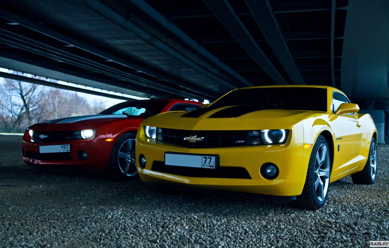 Фото обои машина, фары, Chevrolet, фотограф, перед, Camaro, диски, auto