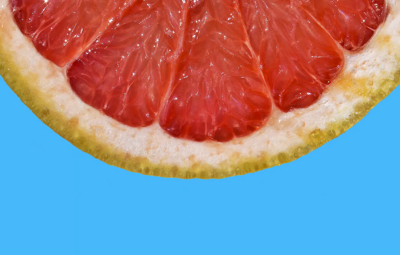Фото обои макро, фрукт, грейпфрут