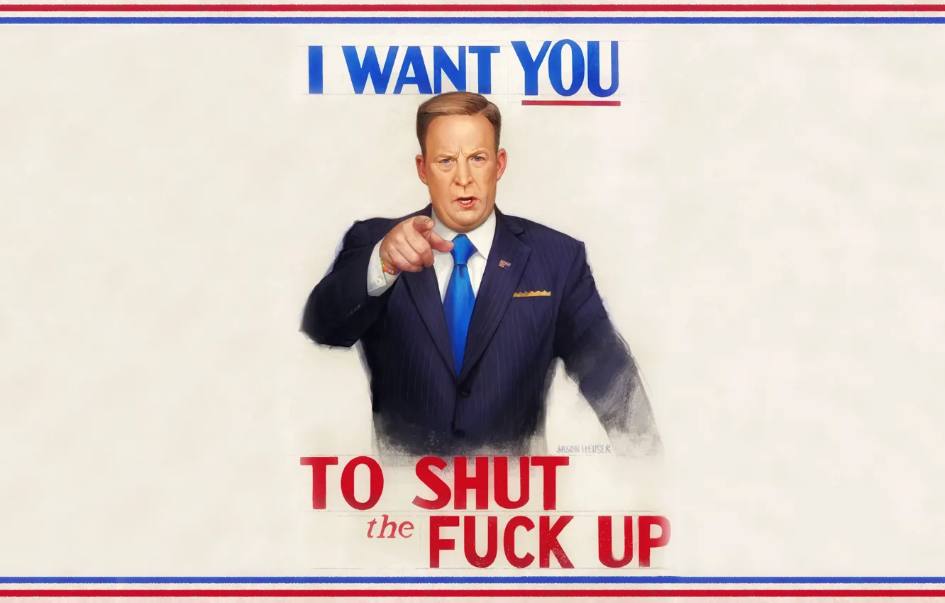 Фото обои Фон, Spicer, Sean Spicer, I want you to shut the fuck up, by SharpWriter, Jason …