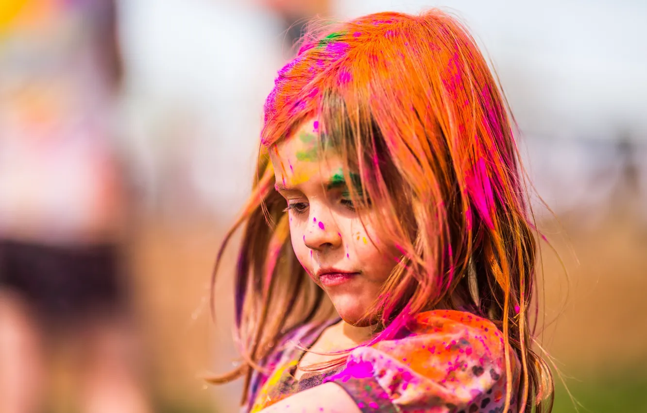 Фото обои краски, девочка, utah, festival of colors, salem