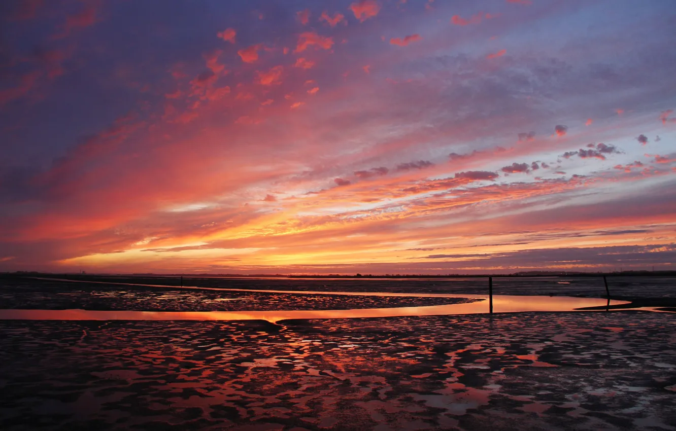 Фото обои twilight, sea, dusk, stream