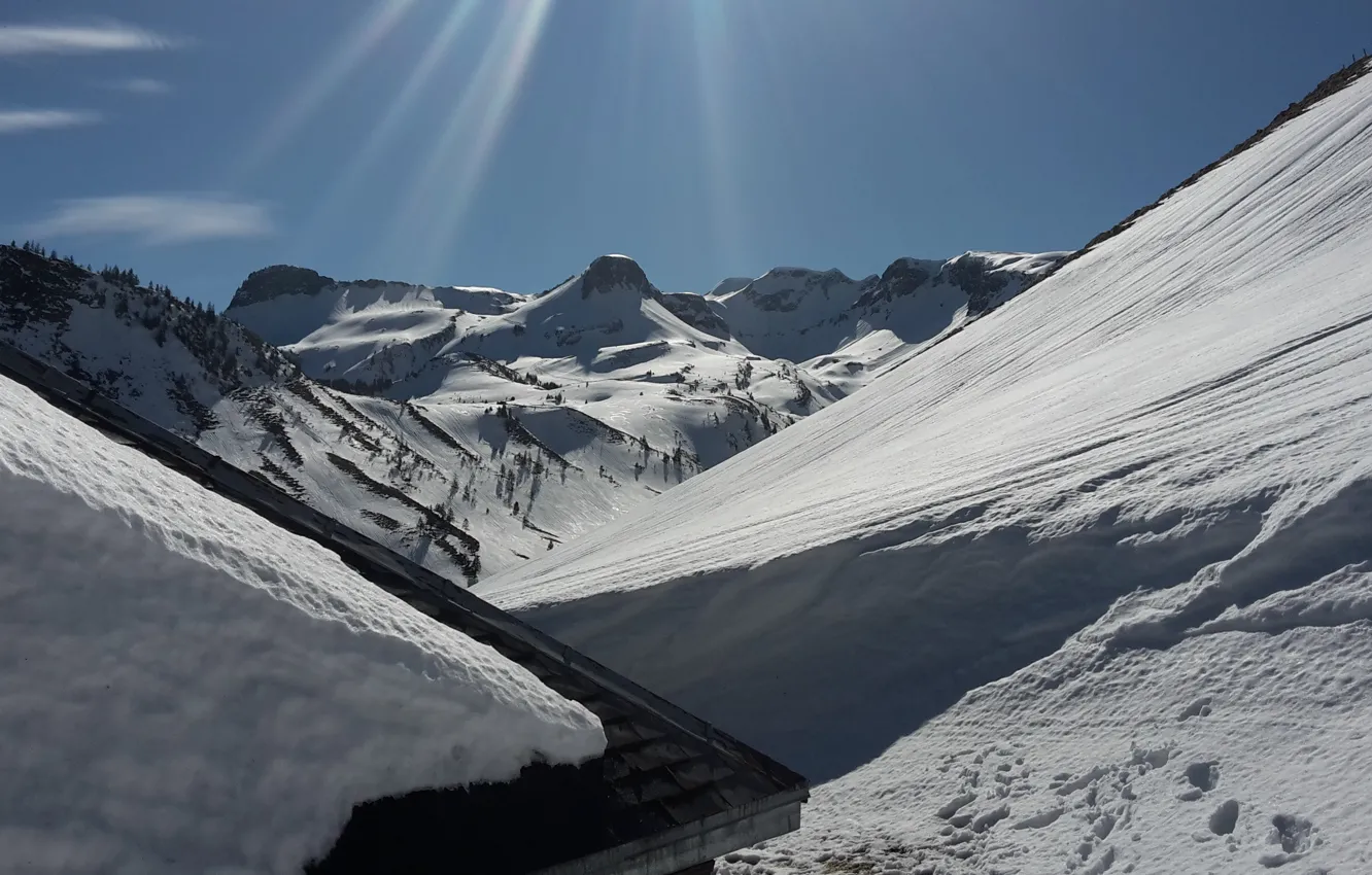 Фото обои Switzerland, snow, Alps