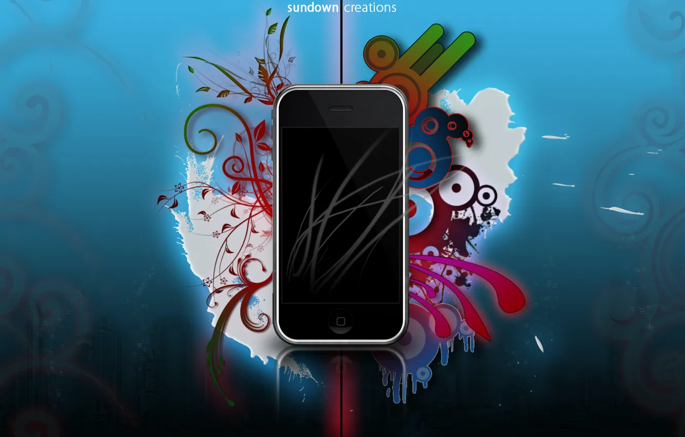 Фото обои Apple, Colors, Smartphone, Смартфон, IOS 7, iPhone 5C, IPHONE BEAUTIFUL CREATIONS