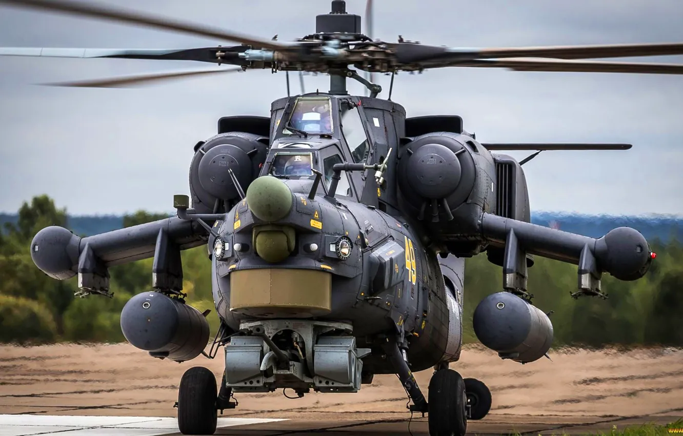 Фото обои Вертолет, Армия, Россия, Авиация, ВВС, Ми-28Н, Опустошитель, Ночной охотник