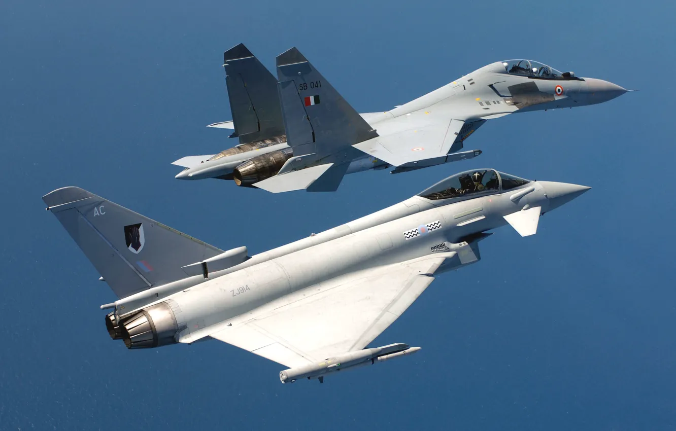 Фото обои Море, Самолет, Истребитель, 2000, Авиация, ВВС, МиГ-29, Mirage