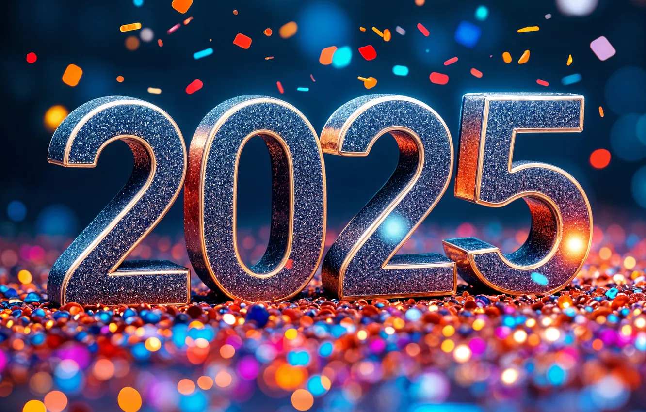 Фото обои цифры, Новый год, дата, 2025, Новый 2025 год